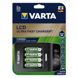Varta - battery charger LCD Ultra Fast Charger + with 4 batteries  AA 2100 mAh included