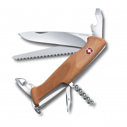 Victorinox - multifunctional knife Rangerwood 55 wooden handle, 10 features - silver brown