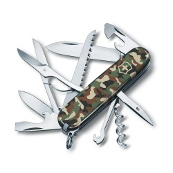 Victorinox - folding knife Huntsman, 15 features - silver green camouflage
