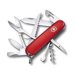 Victorinox - folding knife Huntsman, 15 features - silver red