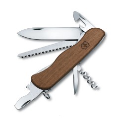 Victorinox - pocket knife Forester wooden handle, 10 features - silver brown