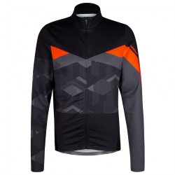 Ziener - bluza ciclism cu maneca lunga pentru barbati Nadin jersey - negru gri portocaliu