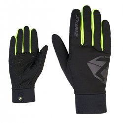 Ziener - cycling gloves for adults long fingers Dojan Touch - black poison fluo yellow green