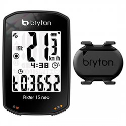 Bryton - ciclocomputer Rider 15 NEO cu senzor de cadenta (pachet produse) - negru