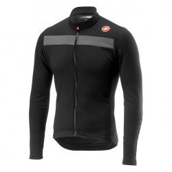 Castelli - long sleeve cycling jersey Puro 3 FZ - black gray