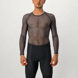 Castelli - long sleeve winter cycling base layer for men Miracolo Wool LS base layer - black