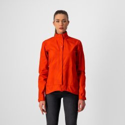 Castelli Commuter Reflex W - waterproof cycling jacket for women - fiery red