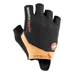 Castelli - cycling gloves Rosso Corsa Pro V - black leather tan