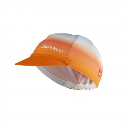 Castelli - cycling cap for women Dolce Cap - orange white light blue