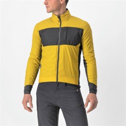 Castelli - Jacheta ciclism vreme rece si vant, maneca lunga Unlimited Puffy Jacket - galben Goldenrod gri inchis