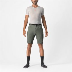 Castelli - Cycling pants  short leg and loose fit for men Unlimited Trail Baggy Short - army forest green black
