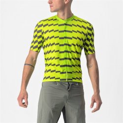 Castelli - short sleeves cycling jersey Unlimited Sterrato Jersey - electric lime dark gray