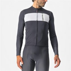 Castelli - cycling long sleeved shirt Prologo 7 LS jersey - anthracite gray white