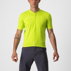 Castelli - short sleeves cycling jersey Unlimited AllRoad - yellow fluo
