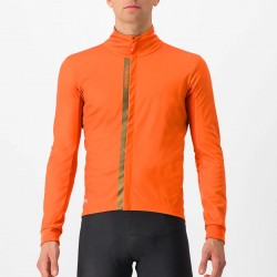 Castelli - cycling jacket cold weather or winter Entrata Jacket - orange reflect gray