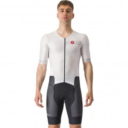 Castelli - costum trisuit triatlon pentru barbati, maneca scurta Free Sanremo SS Suit - negru alb