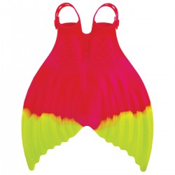 Finis - Mermaid luna monofins for adults - melon dark pink fluo green