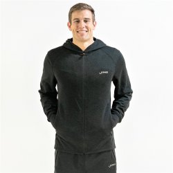 Finis - Men comfortable cotton full zip hoodie Tech Jacket - black