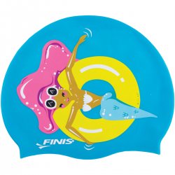 Finis - Silicone swimming cap for kids Mermaid Silicone Cap Floaty - blue pink yellow