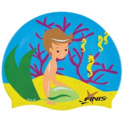 Finis - Silicone swimming cap for kids Mermaid Silicone Cap Merman - blue green