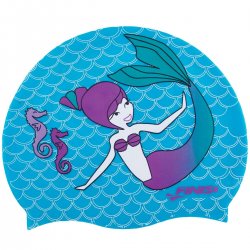 Finis - Silicone swimming cap for kids Mermaid Silicone Cap Paradise - light blue purple
