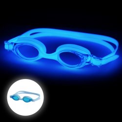 Finis - Swimming google for kids increased visibility FlowGlows (Glow in the dark) Goggles - blue