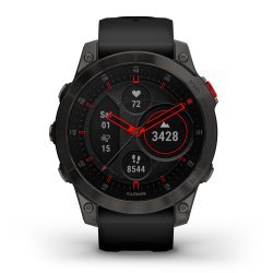 Garmin - Epix Gen 2 Sapphire premium active AMOLED GPS smartwatch - Black Carbon Grey DLC Titanium with black silicone band
