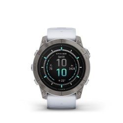 Garmin - epix Pro 51mm Gen 2X Sapphire smartwatch premium AMOLED - ramă din titanium si curea din silicon albă
