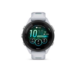 Garmin - Forerunner 265s multisport GPS AMOLED smartwatch - Black Bezel with Whitestone Case and Whitestone/Neo Tropic Silicone Band