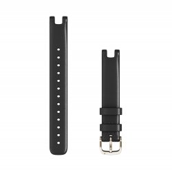 Garmin Lily 14mm watch band - Black Italian Leather with Cream Gold Hardware