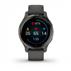 Garmin - Venu 2s smartwatch cu GPS și AMOLED - rama gri ardezie și carcasă gri cu brățară din silicon