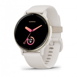 Garmin - Vivoactive 5 smartwatch cu GPS și AMOLED - ramă Cream Gold, carcasă Ivory  şi bratara din silicon