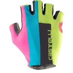 Castelli - manusi ciclism Competizione 2 gloves - galben fluo bleu roz