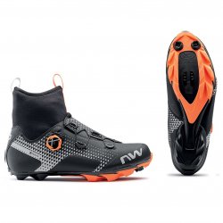 Northwave - pantofi pentru ciclism MTB iarna Celsius XC GTX - negru gri portocaliu