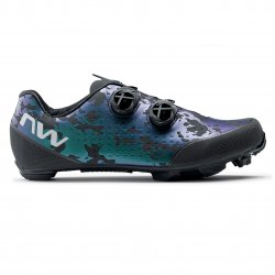 Northwave Rebel 3 - pantofi pentru ciclism MTB XC - albastru verde irizat negru