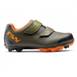 Northwave - MTB XC bike shoes for kids Origin Junior shoes - forest green orange