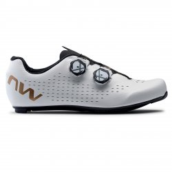Northwave Revolution 3 - road bike shoes - white black gold logo
