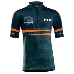 Northwave - cycling short sleeves jersey for kids i Origin Junior jersey - navy blue orange