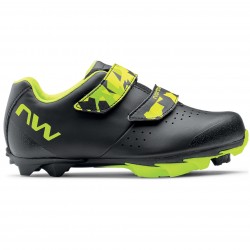 Northwave - pantofi ciclism MTB XC pentru copii Origin Junior Shoes - negru galben fluo