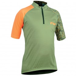 Northwave - cycling short sleeves jersey for kids Origin Junior jersey - green orange