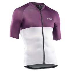 Northwave - cycling shirt for men short sleeve blade jersey - light gray dark purple