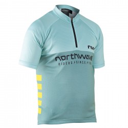 Northwave - cycling short sleeves jersey for kids Force evo Junior jersey - green blue surf