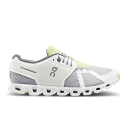 On Cloud 5 Push - sport shoes for men - Undyed White glacier gray yellow