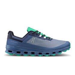 On Cloudvista Waterproof - men sport shoes - denim dark blue metallic gray green