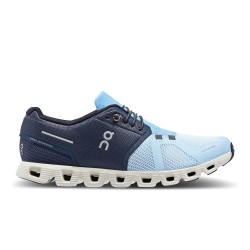 On Cloud 5 - men running shoes - midnight blue light Chambray blue