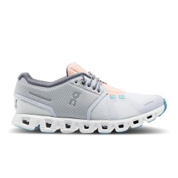 On Cloud 5 Push - women running shoes - Glacier gray Undyed-White light pink blue