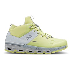 On Cloudtrax Waterproof - women running boots - light zest yellow glacier gray