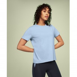On Cloud - sport cotton shirt short sleeved for women On-T shirt- Stratosphere light blue