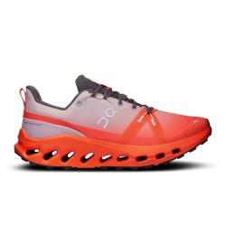 On Cloudsurfer Trail waterproof - pantofi alergare pentru femei - portocaliu flacara mov deschis