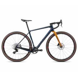 Orbea bicicleta gravel carbon Terra M22 Team 1X - Campagnolo Ekar 1x13 - albastru-portocaliu Blue Carbon - Orange